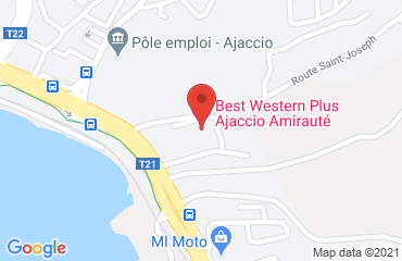 Lieu de stages BEST WESTERN sur la carte de Ajaccio