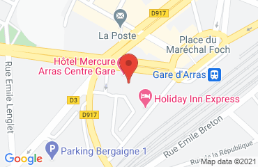 Lieu de stages MERCURE sur la carte de Arras