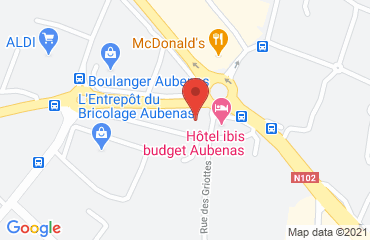 Lieu de stages Hotel IBIS sur la carte de Aubenas