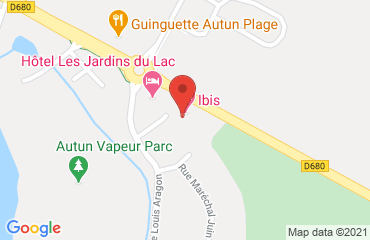 Lieu de stages hôtel ibis sur la carte de Autun