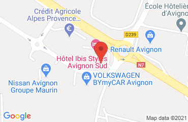 Lieu de stages IBIS Styles sur la carte de Avignon