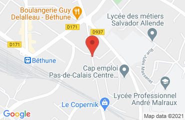 Lieu de stages Centre d'affaire de l'Horlogerie In Extenso sur la carte de Béthune