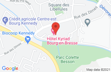 Lieu de stages KYRIAD sur la carte de Bourg-en-Bresse