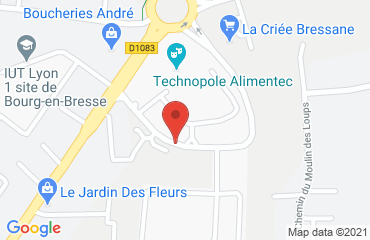 Lieu de stages Syndicat Mixte du Technopole Alimentec sur la carte de Bourg-en-Bresse