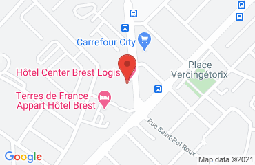 Lieu de stages HOTEL CENTER sur la carte de Brest
