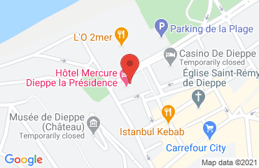 Lieu de stages MERCURE DIEPPE LA PRESIDENCE sur la carte de Dieppe