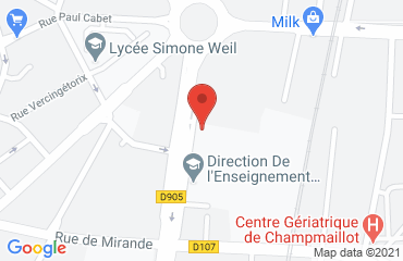 Lieu de stages le 9 bis sur la carte de Dijon