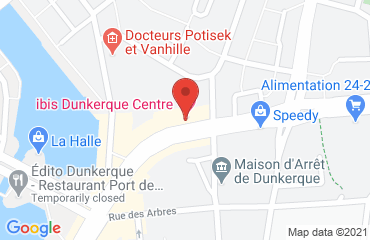 Lieu de stages DUNKERQUE HOTEL IBIS sur la carte de Dunkerque
