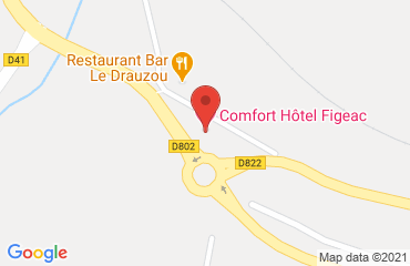 Lieu de stages Comfort Hôtel Figeac sur la carte de Figeac