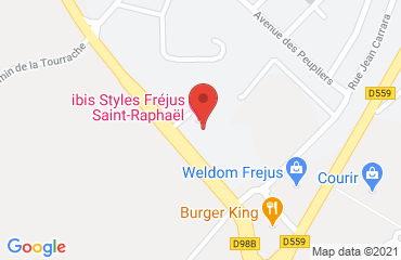 Lieu de stages Hotel Kyriad Fréjus port sur la carte de Fréjus