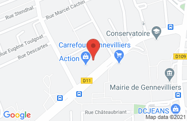 Lieu de stages IBIS sur la carte de Gennevilliers