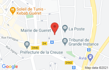 Lieu de stages Mairie de Gueret (IRFJS) sur la carte de Guéret