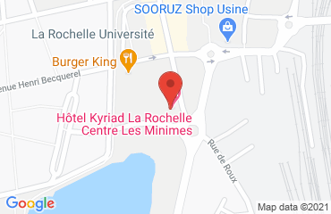 Lieu de stages KYRIAD LES MINIMES sur la carte de La Rochelle