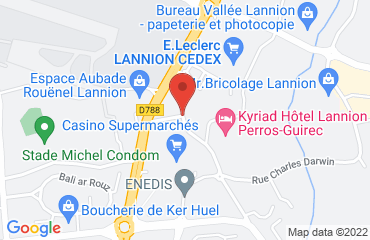 Lieu de stages KYRIAD sur la carte de Lannion