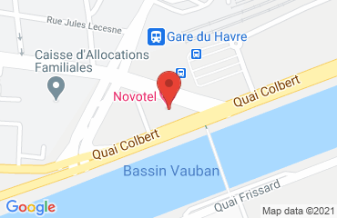 Lieu de stages NOVOTEL CENTRE GARE sur la carte de Le Havre