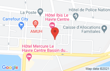 Lieu de stages IBIS sur la carte de Le Havre