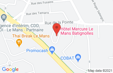 Lieu de stages MERCURE BATIGNOLLES sur la carte de Le Mans