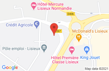 Lieu de stages CCI sur la carte de Lisieux