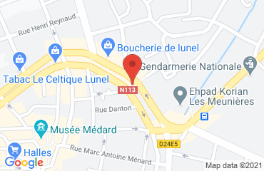 Lieu de stages Salle ASR sur la carte de Lunel