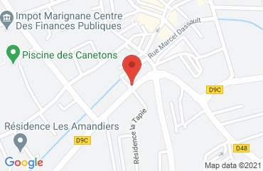 Lieu de stages ACSR sur la carte de Marignane