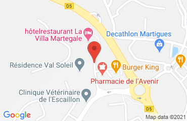 Lieu de stages LA VILLA MARTEGALE sur la carte de Martigues