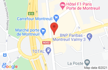 Lieu de stages IBIS PARIS PORTE DE MONTREUIL LARCCA sur la carte de Paris