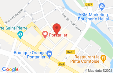 Lieu de stages CCI DOUBS sur la carte de Pontarlier