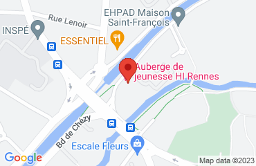 Lieu de stages Auberge de Jeunesse Rennes sur la carte de Rennes