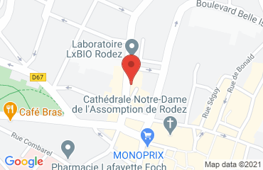 Lieu de stages HOTEL DU MIDI sur la carte de Rodez