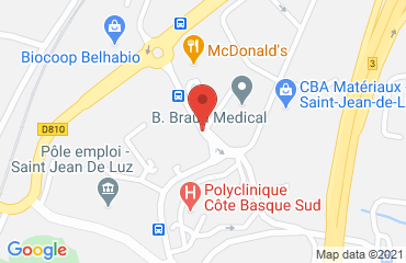 Lieu de stages HOTEL DONIBANE sur la carte de Saint-Jean-de-Luz