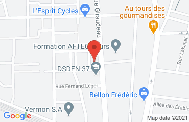 Lieu de stages Hotel Inn Design sur la carte de Tours