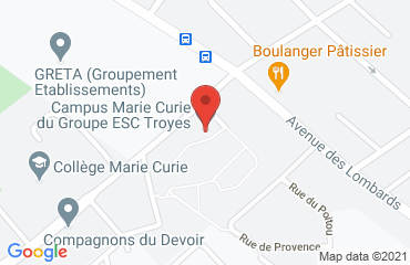 Lieu de stages Ecole Supérieure de Commerce de TROYES sur la carte de Troyes