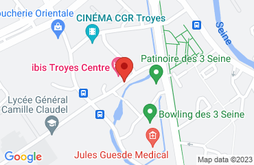 Lieu de stages Hotel IBIS  sur la carte de Troyes