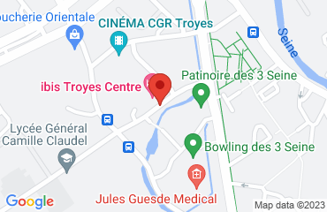 Lieu de stages Hotel IBIS sur la carte de Troyes