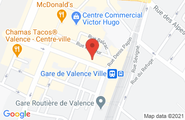 Lieu de stages HOTEL DE LYON sur la carte de Valence